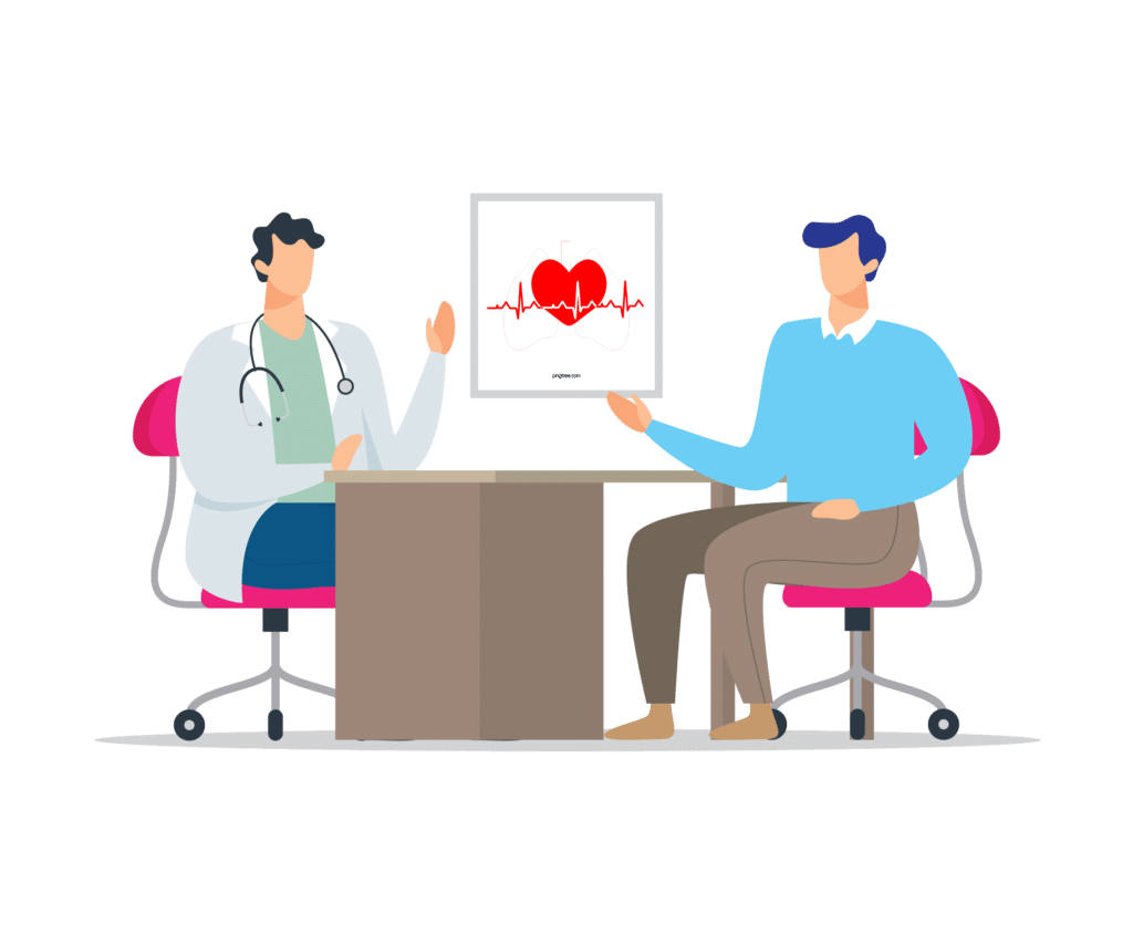 Doctor consulting a patient about his cardiovascular health